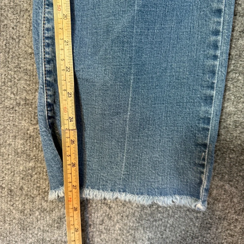 Old Navy Pants Womens 12 Blue Flare‎ Mid Rise Frayed Hem Casual Plus Size Denim